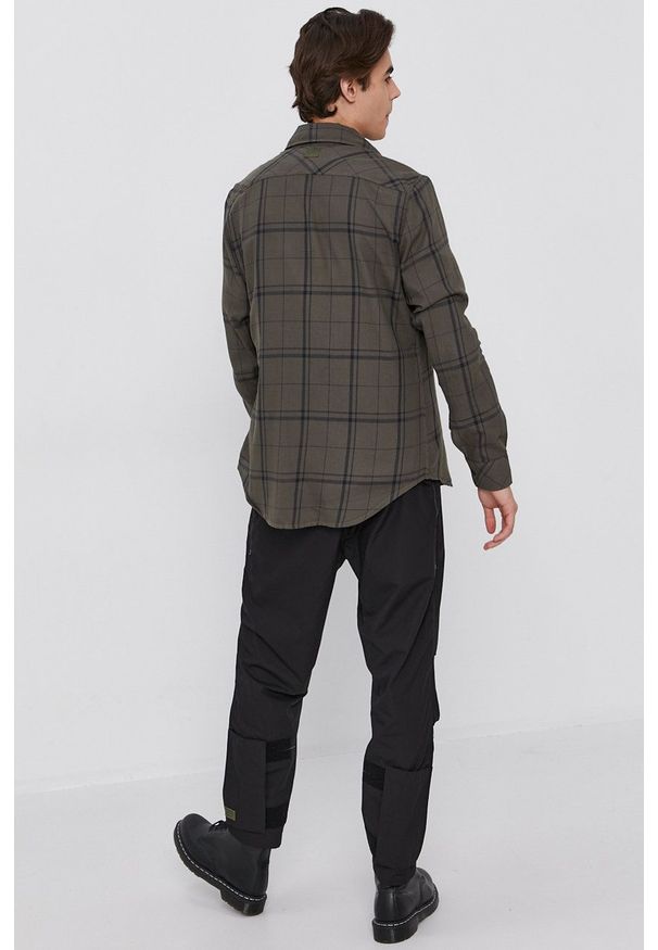 G-Star RAW - G-Star Raw - Koszula bawełniana. Kolor: zielony. Materiał: bawełna. Długość rękawa: długi rękaw. Długość: długie