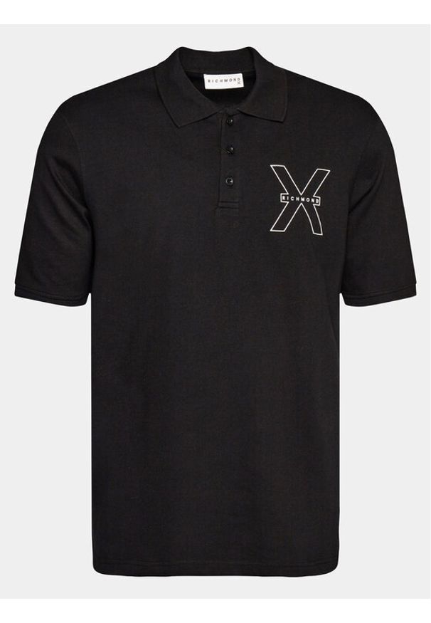 Richmond X Polo Lisi UMP24207PO Czarny Regular Fit. Typ kołnierza: polo. Kolor: czarny. Materiał: bawełna