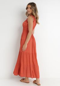 Born2be - Czerwona Sukienka Abill. Kolor: czerwony. Długość rękawa: bez rękawów. Sezon: lato. Styl: boho, wakacyjny. Długość: maxi #4