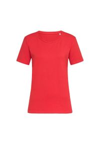 Stedman - Koszulka Damska Claire Crew Neck Relaxed Fit T-shirt. Kolor: czerwony. Sport: turystyka piesza