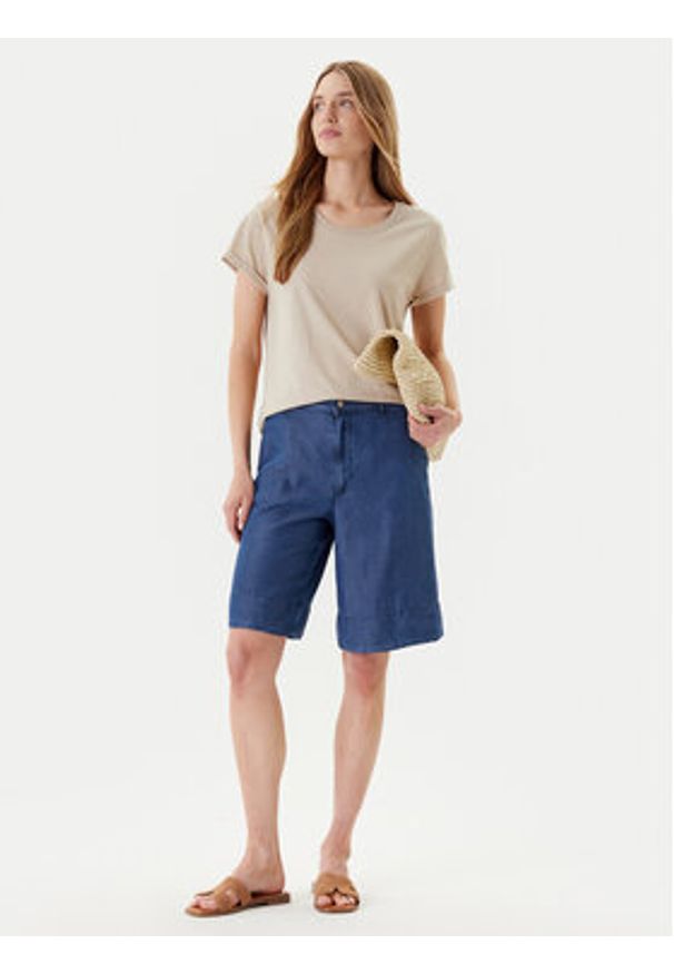 United Colors of Benetton - United Colors Of Benetton Bermudy 4KHND9020 Niebieski Relaxed Fit. Kolor: niebieski. Materiał: lyocell