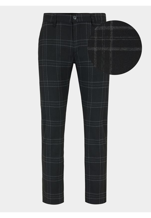 Pako Lorente - PAKO LORENTE – Spodnie męskie w kratę P21WF-WX-002-C. Materiał: poliester, wiskoza, elastan. Długość: długie. Wzór: kratka