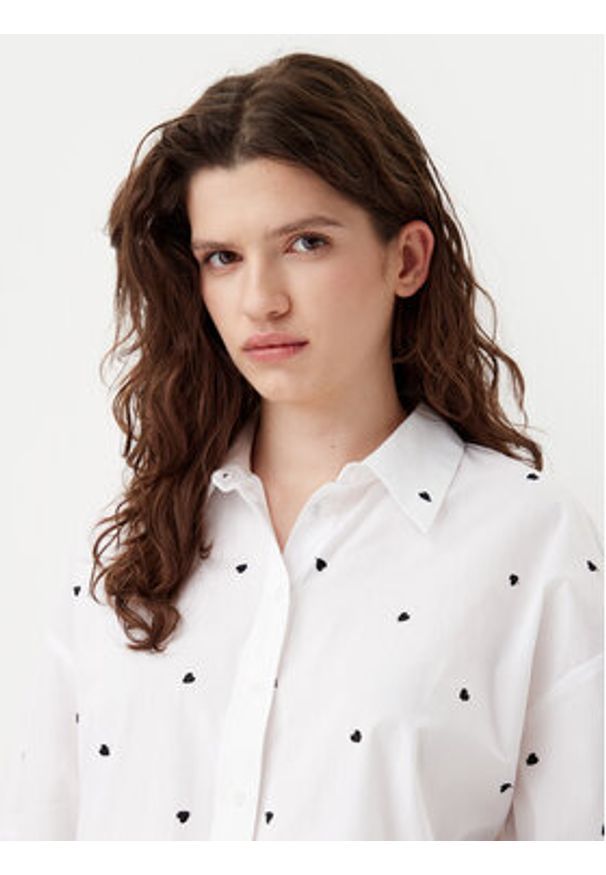 JDY Koszula Nelly 15330490 Biały Loose Fit. Kolor: biały. Materiał: bawełna