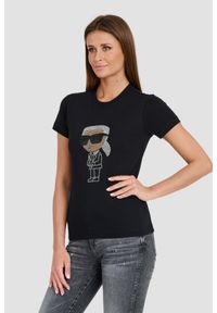 Karl Lagerfeld - KARL LAGERFELD Czarny t-shirt Ikonik 2.0. Kolor: czarny #3