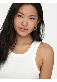 only - ONLY Top Val 2-Way 15371705 Biały Slim Fit. Kolor: biały. Materiał: bawełna #7