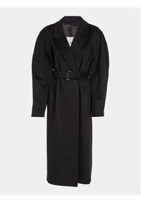 Calvin Klein Płaszcz wełniany K20K205496 Czarny Relaxed Fit. Kolor: czarny. Materiał: wełna #4