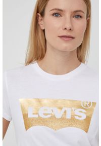 Levi's® - Levi's T-shirt bawełniany kolor biały 17369.0453-Neutrals. Okazja: na spotkanie biznesowe, na co dzień. Kolor: biały. Materiał: bawełna. Wzór: nadruk. Styl: biznesowy, casual #3