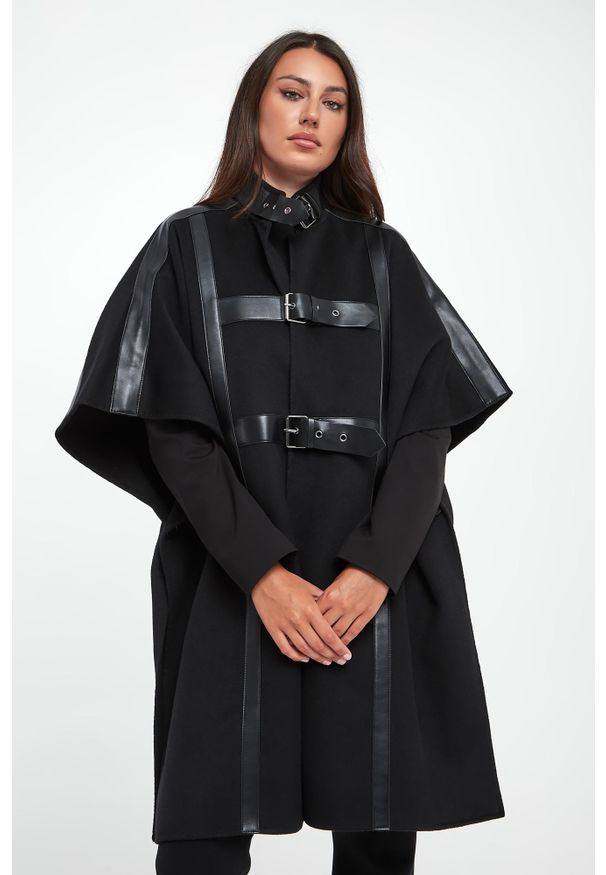 Twinset Milano - Ponczo damskie wełniane TWINSET. Materiał: wełna