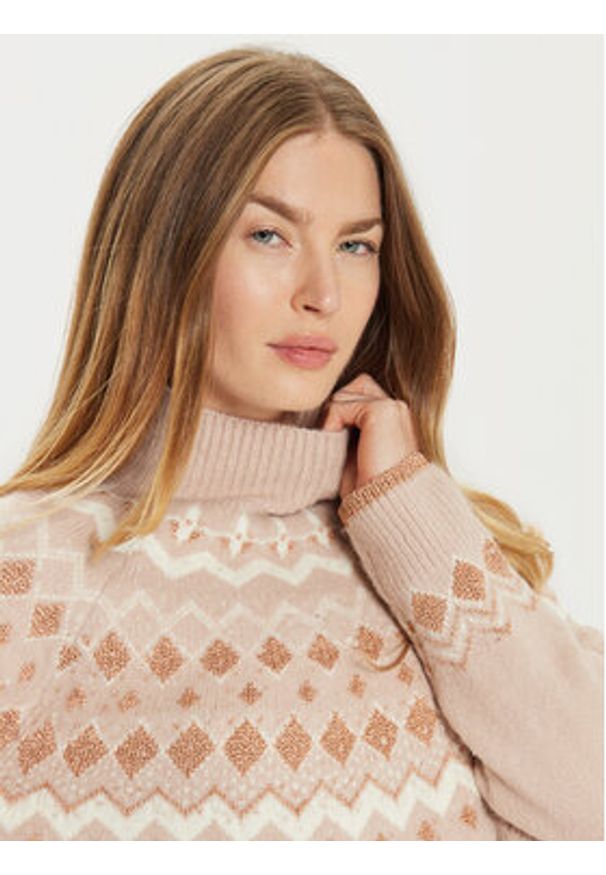 Brave Soul Sweter LK-248FABIO Beżowy Regular Fit. Kolor: beżowy. Materiał: syntetyk