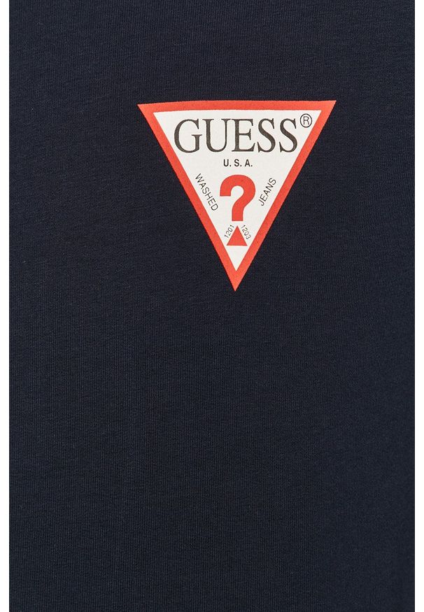 Guess - Bluza. Okazja: na co dzień. Kolor: niebieski. Wzór: aplikacja. Styl: casual