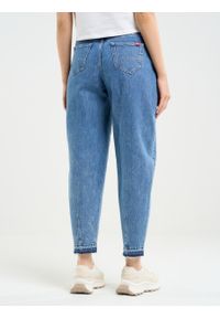 Big-Star - Jeansy damskie mom jeans marmurkowe niebieskie Ria 244. Kolor: niebieski. Styl: elegancki, vintage, retro