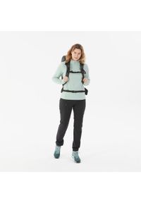 quechua - Polar turystyczny damski Quechua MH100. Typ kołnierza: kołnierzyk stójkowy. Kolor: wielokolorowy, niebieski, zielony. Materiał: materiał, poliester