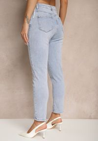 Renee - Jasnoniebieskie Skinny Jeansy z Bawełny High Waist Seslina. Okazja: na co dzień. Stan: podwyższony. Kolor: niebieski. Styl: casual