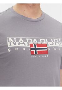 Napapijri T-Shirt S-Aylmer NP0A4HTO Szary Regular Fit. Kolor: szary. Materiał: bawełna #4