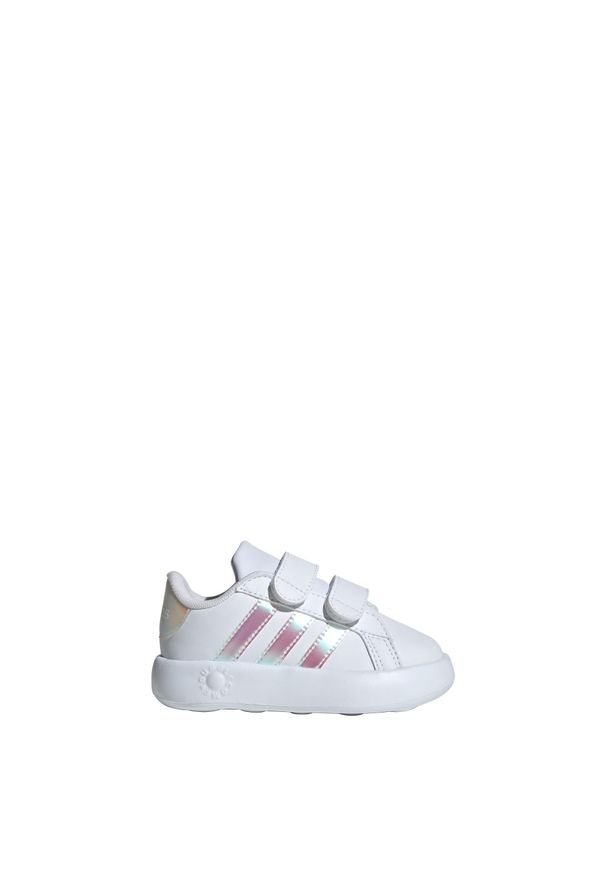 Adidas - Buty Grand Court 2.0 Kids. Kolor: biały, wielokolorowy, szary. Materiał: materiał