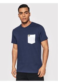 Lyle & Scott T-Shirt Contrast Pocket TS831VOG Granatowy Regular Fit. Kolor: niebieski. Materiał: bawełna