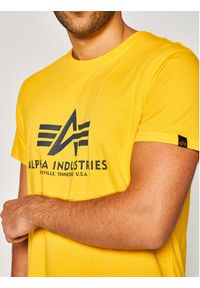 Alpha Industries T-Shirt Basic 100501 Żółty Regular Fit. Kolor: żółty. Materiał: bawełna #3