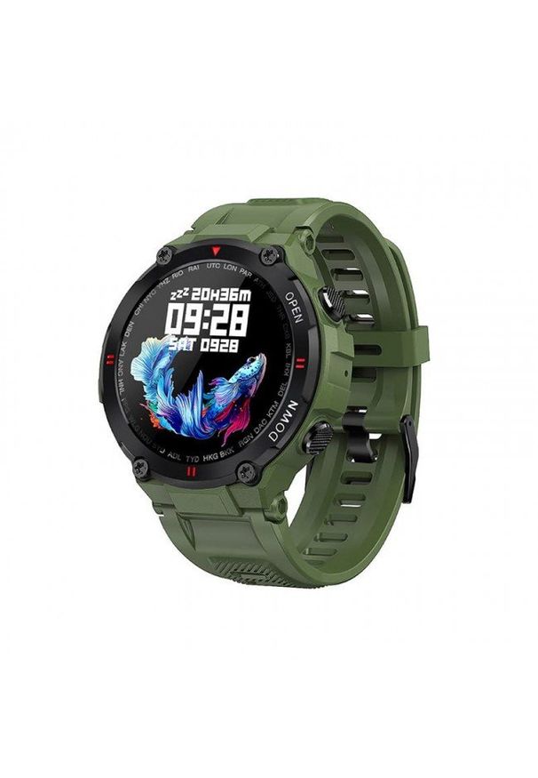 GARETT - Smartwatch Garett Sport Tactic zielony. Rodzaj zegarka: smartwatch. Kolor: zielony. Styl: sportowy