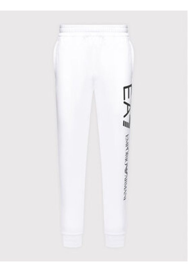EA7 Emporio Armani Spodnie dresowe 8NPPC3 PJ05Z 1101 Biały Slim Fit. Kolor: biały. Materiał: bawełna