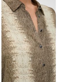 TwinSet - Twinset koszula damska kolor zielony regular z kołnierzykiem klasycznym. Typ kołnierza: kołnierzyk klasyczny. Kolor: zielony. Materiał: tkanina, satyna, materiał. Wzór: ze splotem. Styl: klasyczny #5