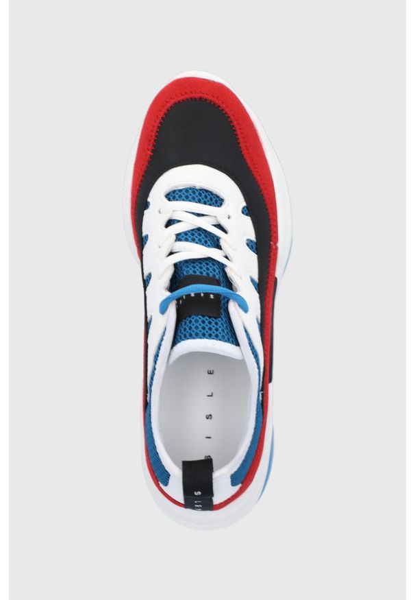 Sisley - Buty. Nosek buta: okrągły. Zapięcie: sznurówki. Kolor: czerwony. Materiał: guma
