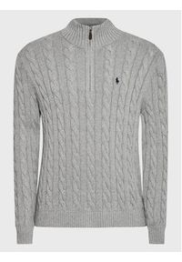 Polo Ralph Lauren Sweter 710810841002 Szary Regular Fit. Typ kołnierza: polo. Kolor: szary. Materiał: bawełna