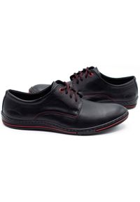 Lukas Skórzane buty męskie 295LU czarne z czerwonym czerwone. Kolor: czarny, czerwony, wielokolorowy. Materiał: skóra. Sezon: wiosna, jesień. Styl: sportowy #8