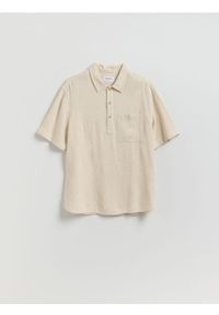 Reserved - Koszula z dodatkiem lnu - beżowy. Kolor: beżowy. Materiał: len