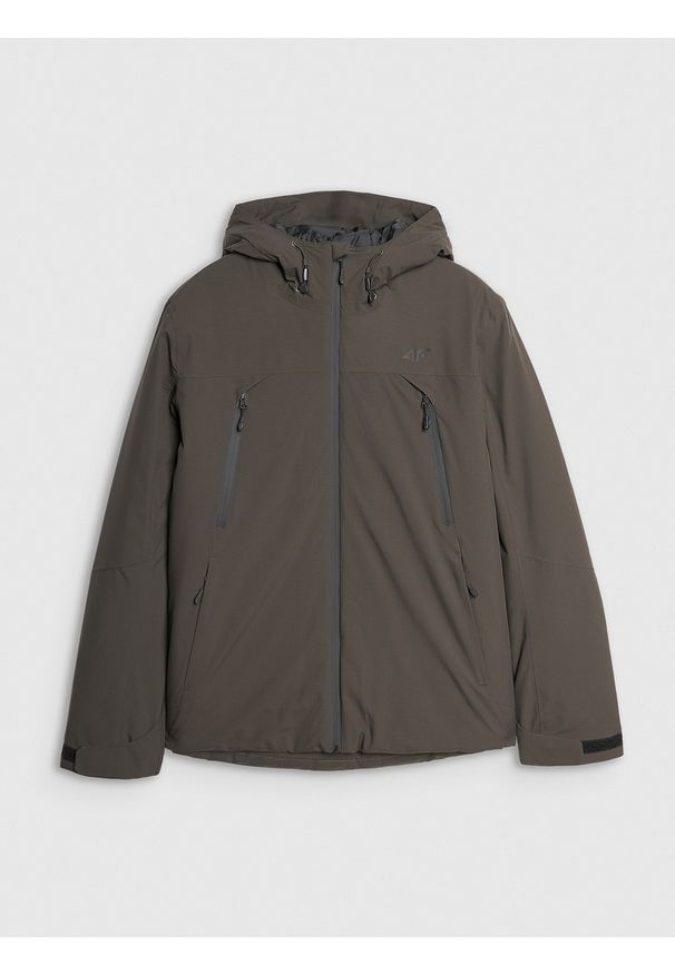 4f - 4F Kurtka przejściowa membrana 10000 męska - oliwkowa/khaki XL. Okazja: na co dzień. Kolor: brązowy, wielokolorowy, oliwkowy. Materiał: tkanina, poliester, materiał. Sezon: zima. Styl: klasyczny, casual
