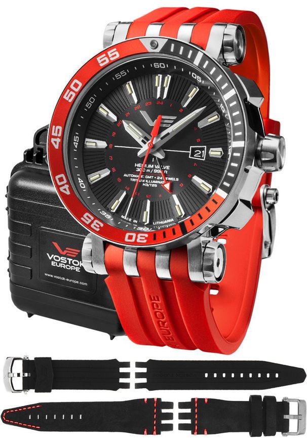 Zegarek męski Vostok Europe NH34-575A717SR czerwony. Kolor: czerwony