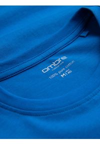 Ombre Clothing - Męski longsleeve BASIC z okrągłym dekoltem - niebieski V9 OM-LSBL-0106 - XXL. Kolor: niebieski. Materiał: materiał, bawełna. Długość rękawa: długi rękaw. Wzór: gładki, jednolity. Styl: klasyczny #3