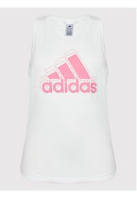 Adidas - adidas Top Made For Training HK2592 Biały Regular Fit. Kolor: biały. Materiał: bawełna #4