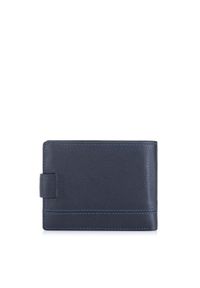 Ochnik - Granatowy skórzany portfel męski. Kolor: niebieski. Materiał: skóra #6