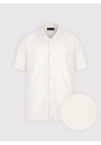 Pako Lorente - PAKO LORENTE - Dzianinowa beżowa koszula męska. Okazja: na co dzień. Kolor: beżowy. Materiał: dzianina. Długość rękawa: krótki rękaw. Długość: krótkie. Sezon: lato. Styl: casual #1