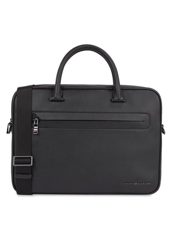TOMMY HILFIGER - Tommy Hilfiger Torba na laptopa Th Modern Pu Computer Bag AM0AM12232 Czarny. Kolor: czarny. Materiał: skóra