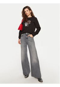 Karl Lagerfeld - KARL LAGERFELD Bluza A1W20081 Czarny Regular Fit. Typ kołnierza: dekolt w karo. Kolor: czarny. Materiał: bawełna #5