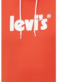 Levi's® - Levi's Bluza bawełniana męska kolor pomarańczowy z kapturem gładka. Okazja: na spotkanie biznesowe. Typ kołnierza: kaptur. Kolor: pomarańczowy. Materiał: bawełna. Wzór: gładki. Styl: biznesowy