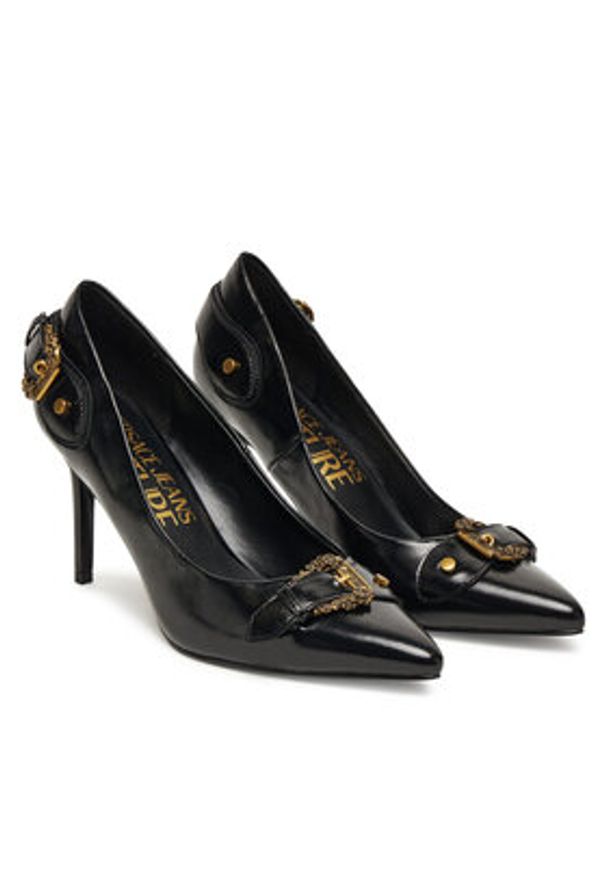 Versace Jeans Couture Szpilki 79VA3S56 ZSC35 Czarny. Kolor: czarny. Materiał: skóra. Obcas: na szpilce