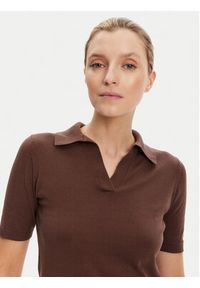 Weekend Max Mara Polo Roncolo 2525366071 Brązowy Regular Fit. Typ kołnierza: polo. Kolor: brązowy. Materiał: bawełna #3