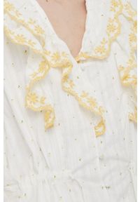 Notes du Nord bluzka bawełniana damska kolor biały wzorzysta. Kolor: biały. Materiał: bawełna. Długość rękawa: długi rękaw. Długość: długie