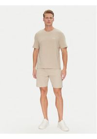BOSS T-Shirt Waffle 50535891 Beżowy Regular Fit. Kolor: beżowy. Materiał: bawełna #4