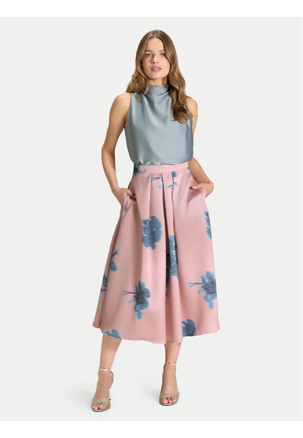 Swing Spódnica midi 2AK00300 Różowy Regular Fit. Kolor: różowy. Materiał: syntetyk