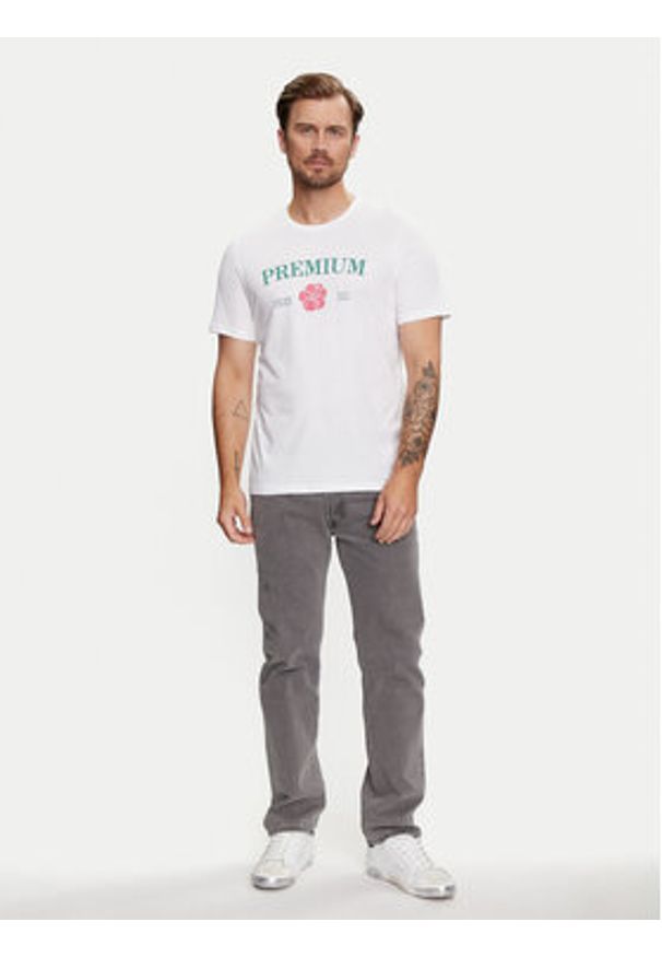 Jack & Jones T-Shirt Jprblaalfie 12259673 Biały Regular Fit. Kolor: biały. Materiał: bawełna