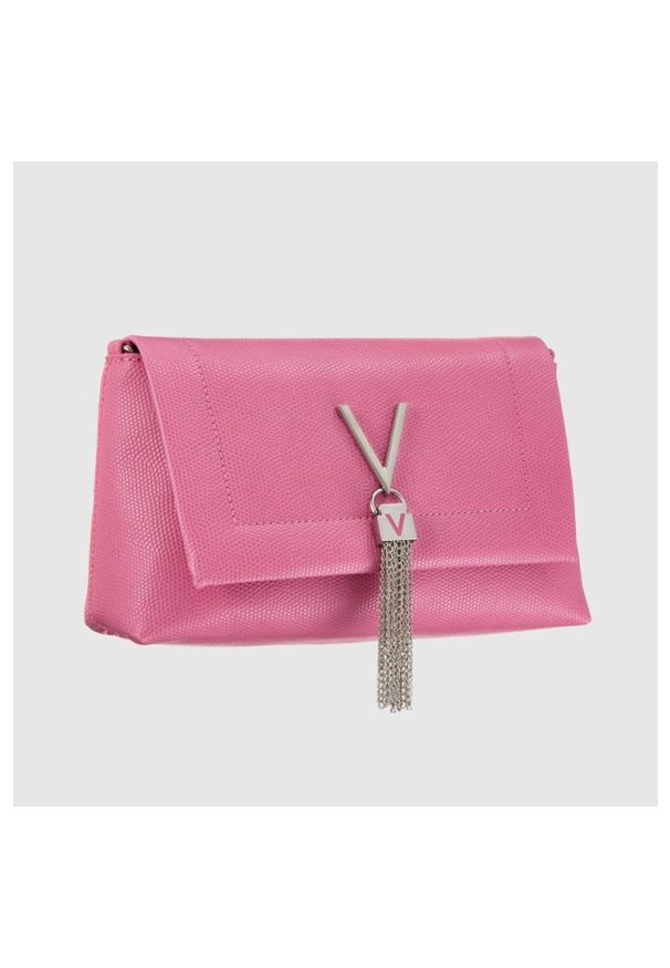 Valentino by Mario Valentino - VALENTINO Różowa torebka z ozdobnym V oceania re satchel. Kolor: różowy. Materiał: skórzane