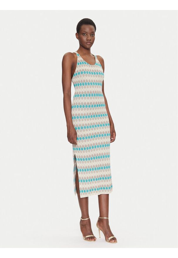 Fracomina Sukienka dzianinowa FS25SD5006K414F8 Kolorowy Slim Fit. Materiał: wiskoza. Wzór: kolorowy