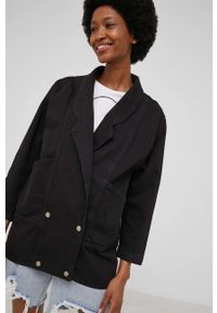 Answear Lab kurtka jeansowa bawełniana kolor czarny. Kolor: czarny. Materiał: jeans, bawełna. Styl: wakacyjny