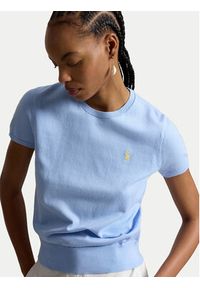 Polo Ralph Lauren T-Shirt 211971872504 Niebieski jasny Slim Fit. Typ kołnierza: polo. Kolor: niebieski. Materiał: bawełna #3