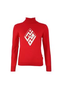 PEAK MOUNTAIN - Damski sweter z golfem Peak Mountain Aglae. Typ kołnierza: golf. Kolor: czerwony. Sezon: zima. Sport: golf #1