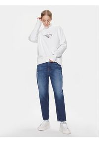 Tommy Jeans Bluza Lux Ath DW0DW16413 Biały Relaxed Fit. Kolor: biały. Materiał: syntetyk