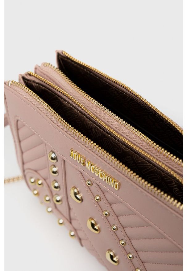 Love Moschino - Torebka. Kolor: różowy. Rodzaj torebki: na ramię